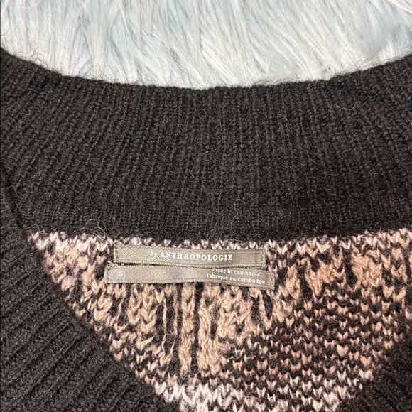 Anthropologie Cropped Fair Isle distressed textured sweater - Picture 3 of 11